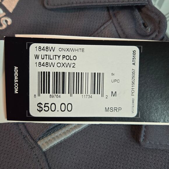 NWT Adidas Climacool Utility Short Sleeve Polo in Grey Women's Size Medium - Picture 4 of 5